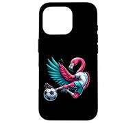 Flamingo Football Striker 11 Kicking Soccer Ball Case for iPhone 16 Pro