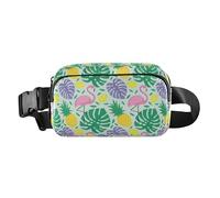 Flamingo Fruit Lemons Stylish Fanny Pack Waist Bag for Women Men Teens Mini Crossbody Bag Anti Theft Waist Pack with Adjustable Strap for Travel Shopping Running, Flamingo Fruit Lemons, One Size