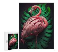 Flamingo Generative AI - Wooden Jigsaw Puzzle for Adults, 500 PCS, Winter Gift, for Screen-Free Relaxation at Home