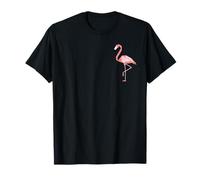 Flamingo Geometry Design Origami Look Pocket Print T-Shirt