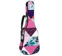 Flamingo Geometry Guitar Gig Bag Waterproof Zipper Soft Guitar Backpack for Bass Acoustic & Classical Folk Electric Guitar Case