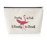 Flamingo Gifts Cosmetic Bag Flamingo Lovers Gifts for Women Friend Sister Daughter Colleague Animal Lovers Gift Flamingo Themed Gifts for Friend Birthday Christmas Gifts Makeup Travel Pouch