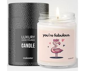 Flamingo Gifts - Luxury Soy Wax Candle - Vanilla, Jasmine, Sugared Almond - Makester