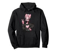 Flamingo Girl Winking Peace Sign Pink Bow Bird Pop Graphic Pullover Hoodie