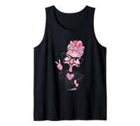 Flamingo Girl Winking Peace Sign Pink Pop Graphic Playful Tank Top