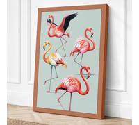 Flamingo Grace Boho Canvas Wall Art Print 24x16 Inch