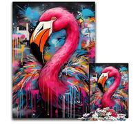 Flamingo Graffiti 1000 Piece Jigsaw Jigsaw Puzzles Challenging Brain Teaser, Family Activity, Home Decor, 50x75CM/19.68x29.52inch
