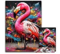 Flamingo Graffiti 1000 Pieces Puzzles for Adults Puzzles for Adults Brain Teaser Game, Interactive Family Game, Suitable for Ages 14+ 26X38CM/10.23x14.96inch