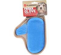 Flamingo GROOMING GLOVE WITH METAL PINS PIENNA TAUPE/BLUE 24x18x2,5CM