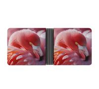 Flamingo Grooming Its Feathers Printed Bifold Wallet with Hidden Compartments Pocket Money and Credit Card Holder for Men Women