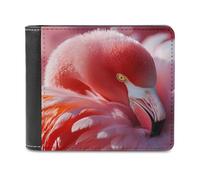 Flamingo Grooming Its Feathers Printed Bifold Wallet with Hidden Compartments Pocket Money and Credit Card Holder for Men Women