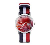 Flamingo Grooming Its Feathers Quartz Watches Arabic Numerals Wrist Watch with Adjustable Strap for Men Women