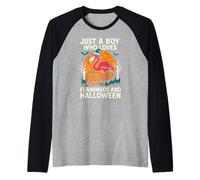 Flamingo Halloween Boy Loves Cute Boys Spooky Flamingo Raglan Baseball Tee