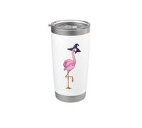 Flamingo Halloween Witch Stainless Steel Insulated Tumbler