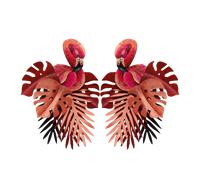 Flamingo Hand Carved Statement Totumo Earrings