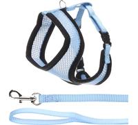 Flamingo Harms Kitten Harness with Leash - Blue - Size A: 28 cm, B: 32-41 cm, C: 110 cm x 10 mm x 2 mm - Adjustable Nylon Harness with Breathable Mesh - Includes Leash - Ideal for Kittens