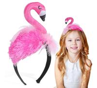 Flamingo Headband, Funny Animal Photo Props for Summer Pool Party | Pink Flamingo Hair Band, Fun Headpiece Accessories for Halloween Christmas Hawaiian Luau, Carnival & Cosplay