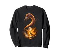 Flamingo Howling at the Moon Fantasy Art Forest Graphic Sweatshirt