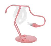 Flamingo Hydroponics Planter Bulb Stylish Decorative Glass Vase for Home Decor Pink 1 Piece (Bowing Head Style)