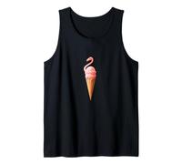 Flamingo Ice Cream Cone Funny Summer Surreal Art Tank Top