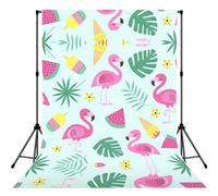 Flamingo Ice Cream Fruit Print 5×7ft Photo Backdrop, Seamless Background Cloth For Studio And Portrait Photography Wedding Party