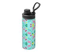 Flamingo Ice Cream Fruit Printing Print Sports Insulated Kettle 18oz Stainless Steel Kettle, for Travel, Sports, Fitness