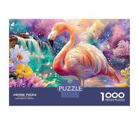 Flamingo in A Flower-filled Stream 1000Pc Jigsaw Puzzle Fairyland Flamingo Perfect for Family Puzzle Nights, Adults & Kids 38x26cm/1000pcs