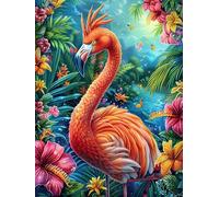 Flamingo in A Magical Pond 1000 Pc DIY Jigsaw Puzzle Science Fiction Magical Dream Puzzles for Adults Teens Hard Challenging Team Building Stress Reducing Autumn Sturdy Wooden Cardboard 1000 PCS