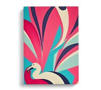 Flamingo In Abstract No.2 Canvas Print | Gallery Wrapped 30mm Frame Wall Art | 30x20 inches | Ready to Hang | Abstract Animals Picture | Living Room Bedroom Lounge Office