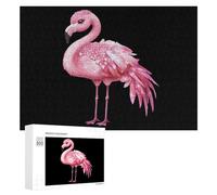 Flamingo in Diamond Dress Wooden Jigsaw Puzzles for Adults 1000/500/300 Pieces with Storage Box Funny Gifts