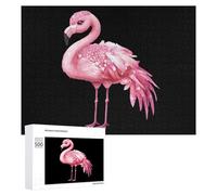 Flamingo in Diamond Dress Wooden Jigsaw Puzzles for Adults 1000/500/300 Pieces with Storage Box Funny Gifts