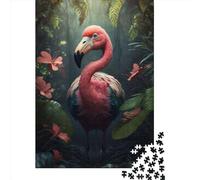 Flamingo in Jungle Style 1 Jigsaw Puzzles Game Adult 1000 Piece Jigsaw Wooden Creative Jigsaw Puzzle Decompressing Game 1000pcs (75x50cm)
