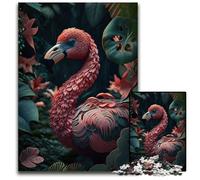 Flamingo in Jungle Style JigsawPuzzle 1000 Pieces for Adults Paper Jigsaw for Birthdays Holidays Best for Christmas 1000 PCS(38x26cm)