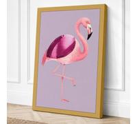 Flamingo in Profile Canvas Wall Art Print 30x20 Inch