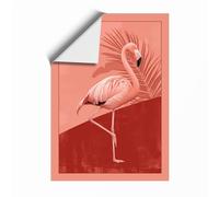 Flamingo in Profile Minimalist Unframed Wall Art Print A4 (29.7×21cm), Wall Decor for Living Room, Bedroom, Office & Home, Art Gift