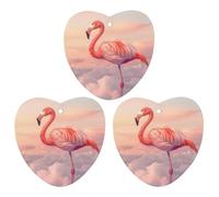 Flamingo in The Sky Cute Car Air Fresheners 3pcs Long Lasting Scent Car Mirror Hanging Scented Cards Tablets