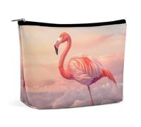 Flamingo in The Sky Cute Makeup Bag for Women Portable Cosmetic Pouch Lightweight Travel Toiletry Bags