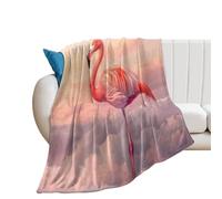 Flamingo in The Sky Lightweight Blanket Throw Warm Flannel Blankets Soft Throws for Sofa Bed Couch