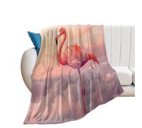 Flamingo in The Sky Lightweight Blanket Throw Warm Flannel Blankets Soft Throws for Sofa Bed Couch