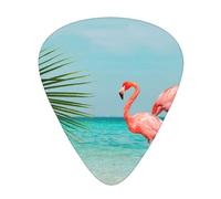 Flamingo In Water 12-Pack Guitar Picks Set â€“ Unique Single-Sided Printed Picks With Abs Material For Acoustic, Electric Guitars & Ukuleles