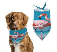 Flamingo in Water Dog Bandanas Cute Soft Cotton Puppy Scarves Washable Daily Summer Durable Triangle Reversible Bibs Suitable for Small Medium Large Dogs and Cats