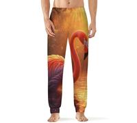 Flamingo in Water Men's Pajama Pants Lightweight Pjs Bottoms Lounge Pants Sleepwear Soft