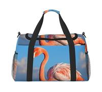 Flamingo In Water Ripple Gym Bag For Women Men Travel Duffle Bag Lightweight Carry On Tote Weekender Overnight Bags Large Capacity Duffel Bag Carry On Bag