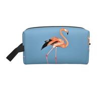 Flamingo in Water Ripple Portable Travel Toiletry Bag Cosmetic Storage Bag with Zip Business Gym Bathroom Holiday