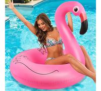 Flamingo Inflatable Pool Floats, Pool Tubes Swim Ring Pink Pool Float, Pool Inner Tube Beach Floats for Adults, Blow Up Floaties Pool Raft Lounger
