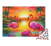 Flamingo Jigsaw Puzzle Animal 1000 Pieces 100% Recycled Board Premium for Couples Logic Gift 38x26cm/1000pcs