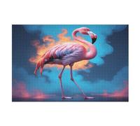 Flamingo Jigsaw Puzzles for Kids 1000 Pieces 3d Wooden Puzzle Decompression Game for Adults Women Girl Educational Game Toys （75×50cm）