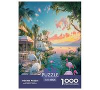 Flamingo Jigsaw Puzzles Puzzle for Adults Kids. 1000 Piece Whimsical Challenge Toy Educational Game Home Decoration for Adults& Kids Age 14 Years Up 38x26cm/1000pcs