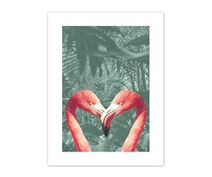 Flamingo Jungle Love Canvas Wall Art Print