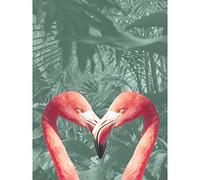 Flamingo Jungle Love Large Canvas Wall Art Print
